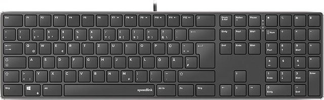 SPEEDLINK RIVA Slim Metal Scissor Keyboard, Schwarz, DE Layout (QWERTZ) - Bild 1