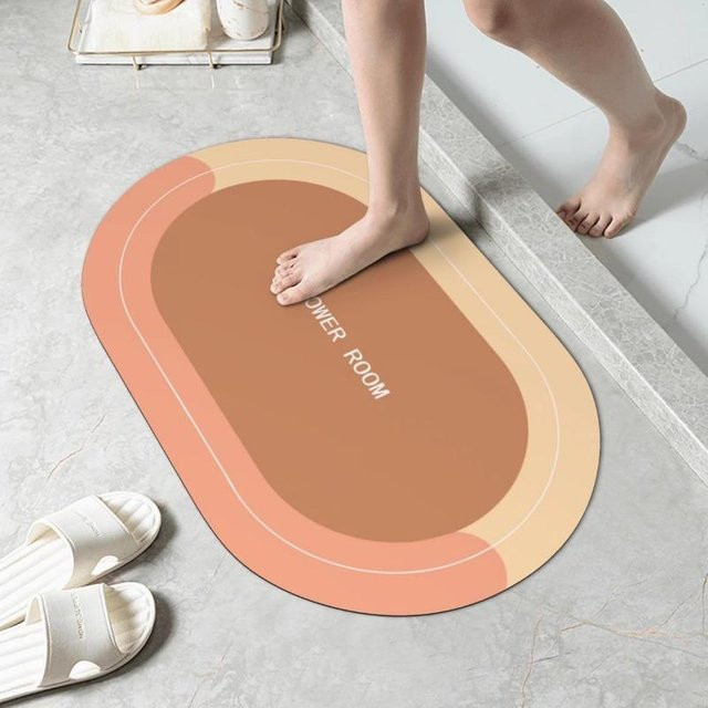 Saugfähige Kieselgur Bodenmatte für das Badezimmer von Household supplies MH, rutschfest und schnell trocknend, B/T: 60 x 40 cm - Bild 1