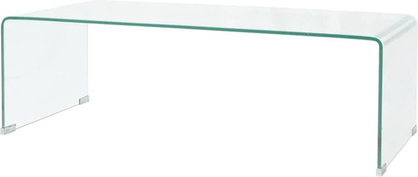 Vidaxl Couchtisch aus modernem Glas in Transparent, rechteckig, B/T/H: 98 x 45 x 30 cm