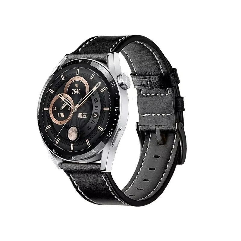 Zeblaze Uhrenarmband Leder, 22 mm, Schwarz, Unisex - Bild 2