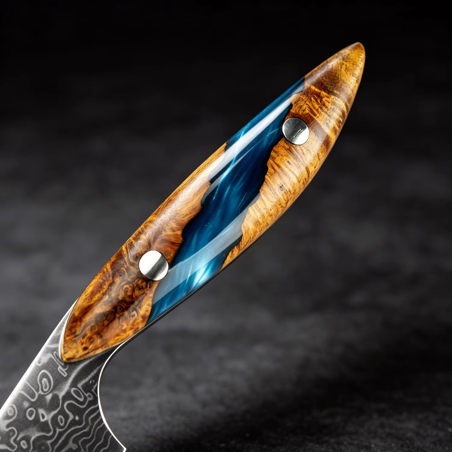 XITUO 5-Zoll Allzweckmesser aus japanischem VG-10 Damaststahl mit Full-Tang-Griff in Mehrfarben - Bild 3