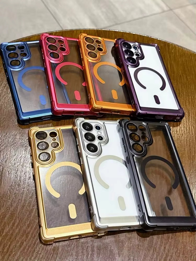 Loobival Matte Magnetische Schutzhülle für Samsung Galaxy S25 Ultra S24 FE S23 Plus mit Kameraschutzfolie und Airbag-Stoßfänger in Rot - Bild 5