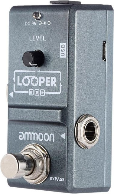 Ammoon AP-09 Nano Loop Effektpedal für E-Gitarre in Grau mit True Bypass und USB-Anschluss - Bild 1