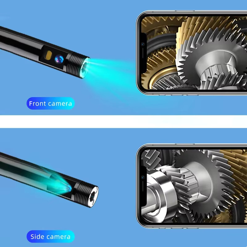 XinFe Endoskopkamera mit Einzel- und Doppellinsen für iPhone, iPad, iOS und Android, USB-C Anschluss, LED-Licht, Boreskop Inspektionskamera für industrielle Anwendungen, Schwarz - Bild 4