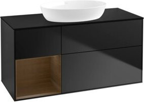 V&B Waschtischunterschrank Finion in Schwarz lackiert, Breite: 120 cm - Bild 1