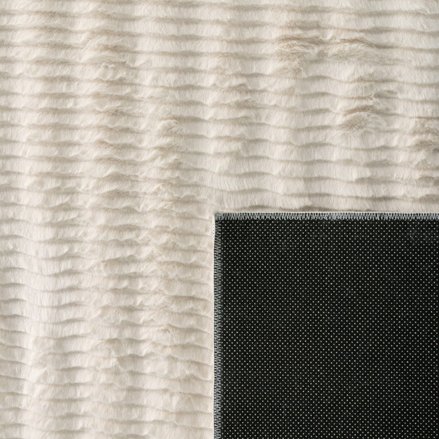 Fellteppich Arnia in Creme, rechteckiger Kunstfellteppich im skandinavischen Design, Breite: 80 cm, Länge: 150 cm - Bild 3