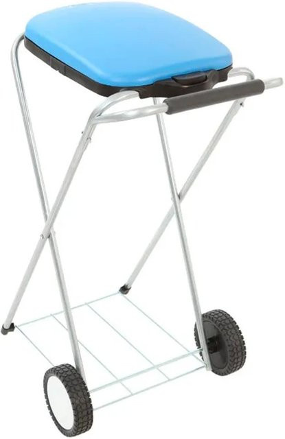 PROREGAL Klassischer Abfallsackständer mit Deckel und Rollen in Blau, H: 83 cm, B: 44 cm, T: 56 cm - Bild 1