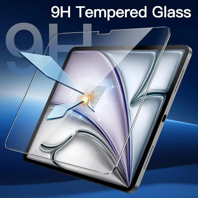 2 Stück Displayschutzfolie aus gehärtetem Glas für Apple iPad Air 11 Zoll 2024 M2 Air 6. Generation, transparent, kratzfest - Bild 4