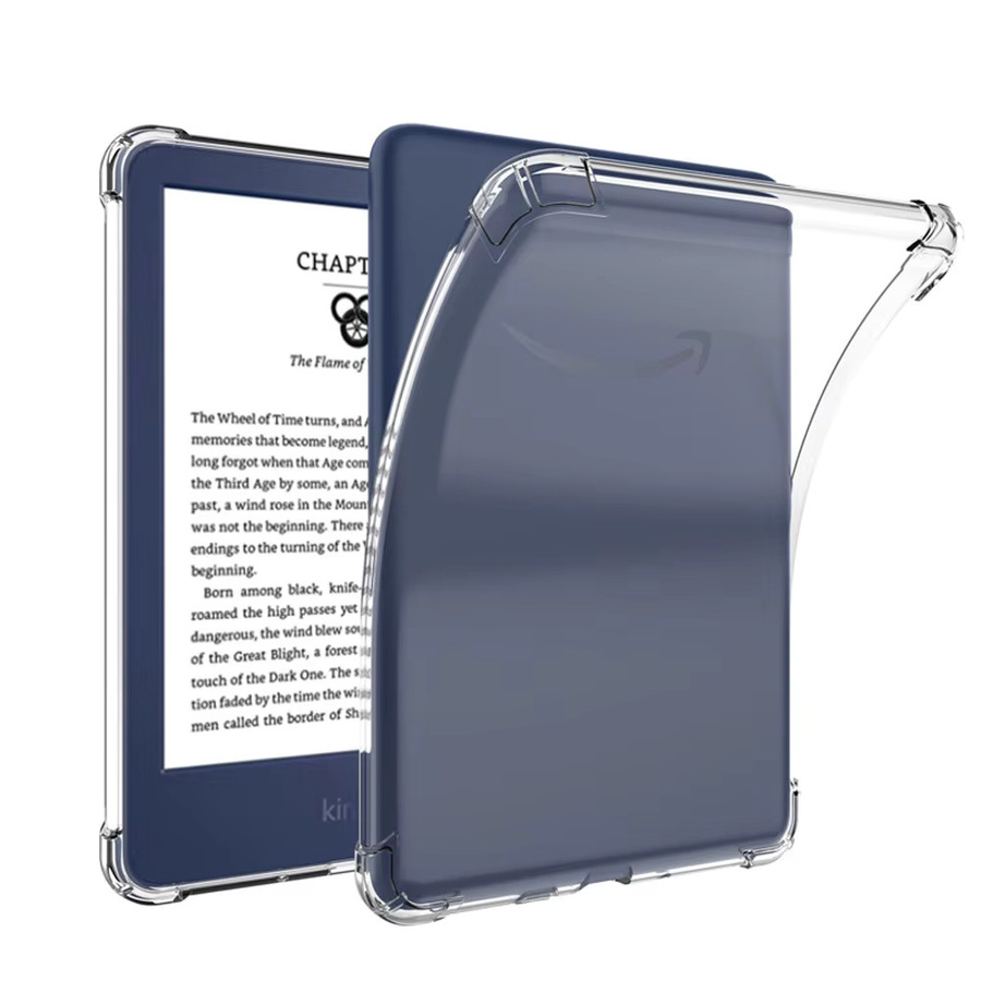 Transparente Standhülle für Kindle 11. Generation (2022/2024) aus weichem TPU mit integriertem Ständer in Grau - Bild 3