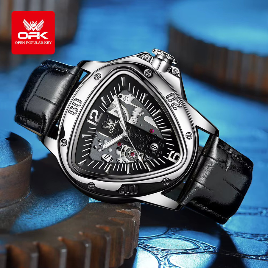 OPK Armbanduhr Quarz, Leder, Schwarz, Herren - Bild 2
