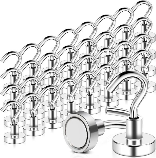 U-POLEMAG Neodym-Magnethaken in Silber aus Metall für Kühlschränke und Kreuzfahrten - Bild 1