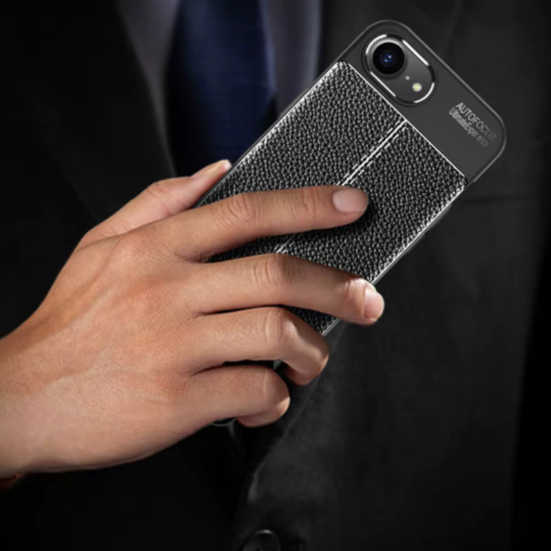 Stoßfeste iPhone 17E Hülle aus weichem TPU und Leder in Schwarz von Apple - Bild 2