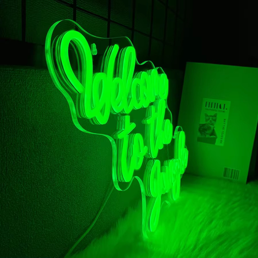 Kartell LED Neonschild Dschungel Welcome in Grün für Wand und Dekoration - Bild 3