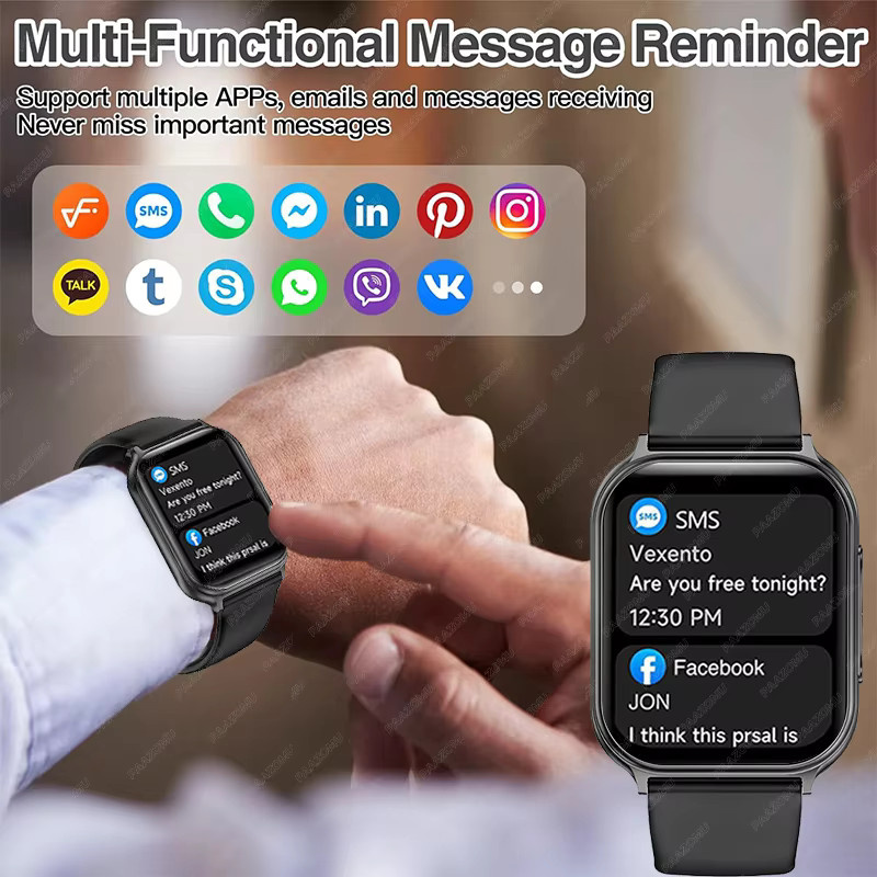 paazomu Smartwatch, Silikon, Schwarz, Unisex - Bild 4
