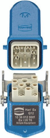 HARTING Steckverbinder-Set 10360120001 in Blau mit 12 Polen plus PE - Bild 1