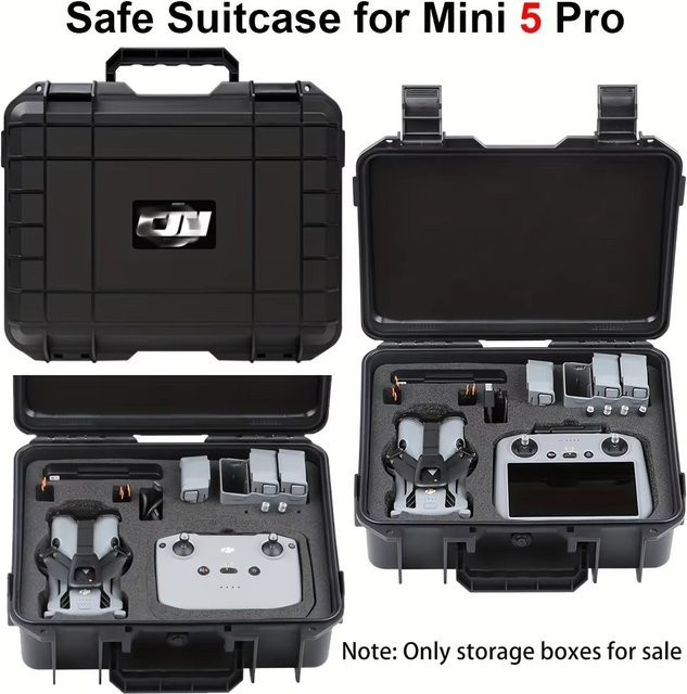 DJI Mini 5 Pro Aufbewahrungskoffer, tragbarer explosionsgeschützter Hartschalenkoffer in Schwarz - Bild 1