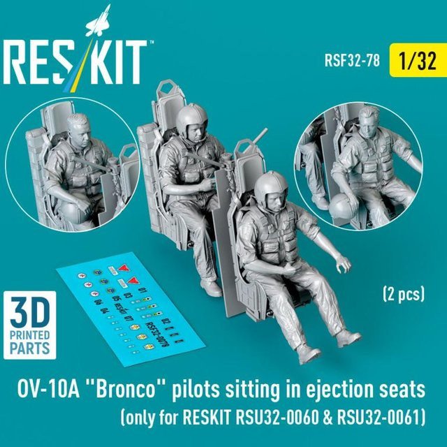 ResKit Models OV-10A Bronco Piloten in Auswurfsitzen, 2-teiliges Set, 3D-gedruckt - Bild 1