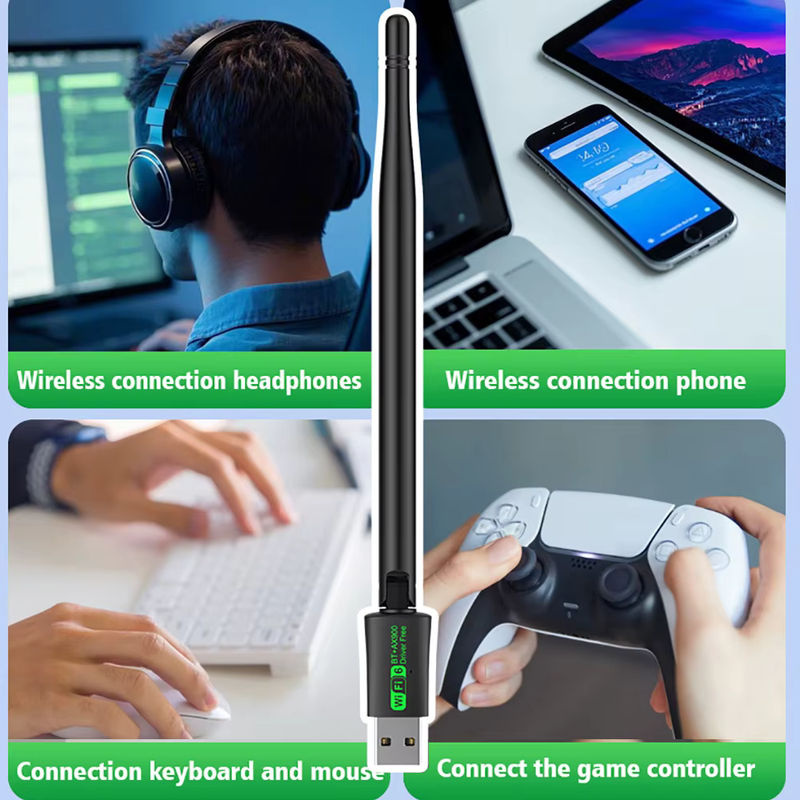 AX900 2in1 USB WiFi6 und Bluetooth 5.4 Adapter von kebidumei, Dual Band 2,4 GHz & 5 GHz Netzwerk Empfänger in Schwarz für PC Windows 10 11 - Bild 2