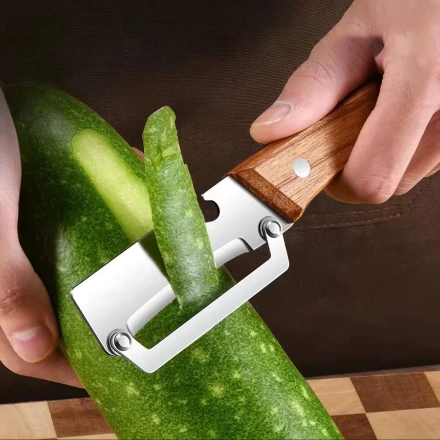SHENJIU Multifunktionaler 3-in-1 Edelstahl-Schäler als Gemüse- und Obstschneider für die Küche - Bild 5