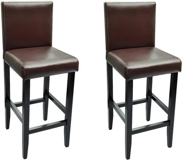 vidaXL Barhocker 2er Set aus Kunstleder in Braun im klassischen Design - Bild 1
