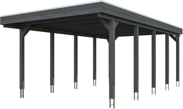 SKANHOLZ Carport Friesland aus Fichte mit Stahl-Dachplatten in Schiefergrau, B: 708 cm, T: 402 cm, H: 239 cm - Bild 4