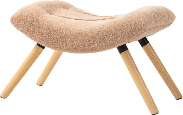 HOMCOM Sitzhocker mit Berberfleece-Stoff in Braun, Polsterhocker für Wohnzimmer und Schlafzimmer, B/T/H: 67 x 45 x 38 cm - Bild 1