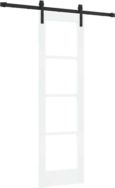 vidaXL Schiebetür ORKDAL in Weiß aus Kiefer Massivholz und Glas, B: 61 cm, H: 198,5 cm - Bild 1