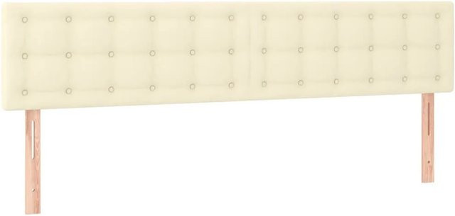 vidaXL LED Kopfteil in Creme aus Kunstleder mit integrierter Beleuchtung und USB-Ladeport, B: 200 cm, H: 78-88 cm, T: 5 cm - Bild 1