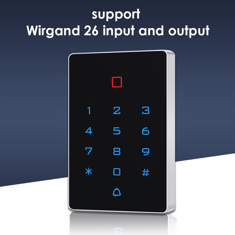 LUCKING DOOR Wasserdichtes Touch-Zutrittssystem mit WLAN-Unterstützung, Tuya App, Hintergrundbeleuchtetem Tastenfeld, RFID-Kartenleser und Wiegand 26 I/O, Schwarz - Bild 5