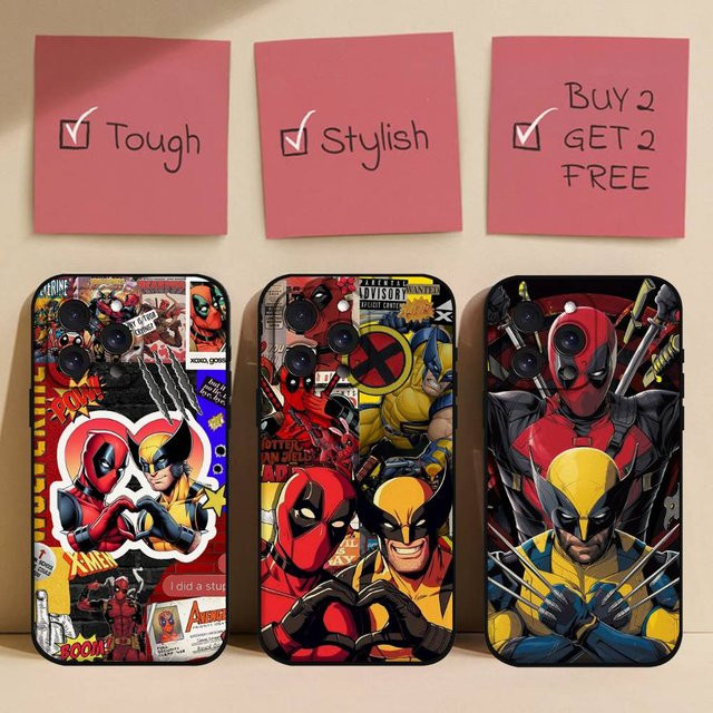 Handyhülle Deadpool und Wolverine für iPhone 15 Pro Max 14 Pro 13 Mini 12 11 X XR XS SE 16 Plus multicolor - Bild 1