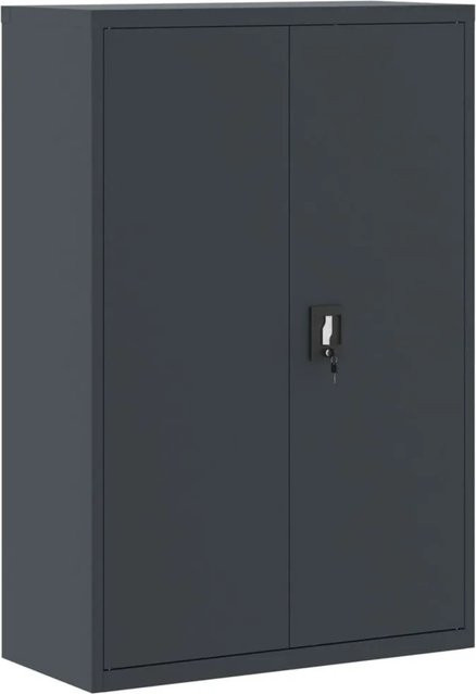 vidaXL Aktenschrank aus pulverbeschichtetem Stahl in Anthrazit mit Türen und Schloss, B/T/H: 90 x 40 x 140 cm - Bild 1