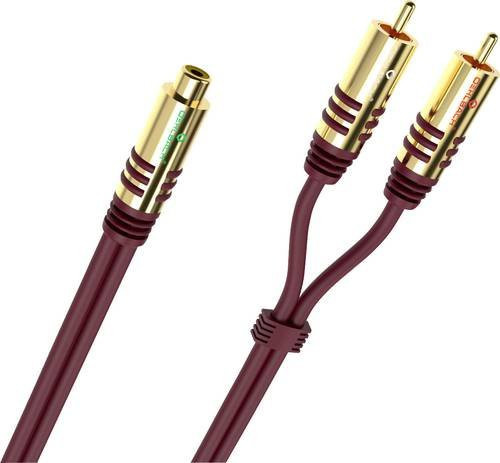 Oehlbach D1C20560 NF Y-Sub Audio Adapter Cinch in Bordeaux (2x Cinch-Stecker auf 1x Cinch-Buchse) - Bild 1
