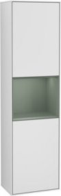 V&B Hochschrank Finion in Weiß mit LED-Beleuchtung und Glastüren, B/T/H: 41,8 x 41,8 x 151,6 cm - Bild 1