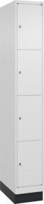 C+P Schließfachschrank Classic PLUS mit Sockel und 1 Abteil, Farbe RAL 9016 Verkehrsweiß/Grau, H x B x T: 195 x 30 x 50 cm - Bild 1