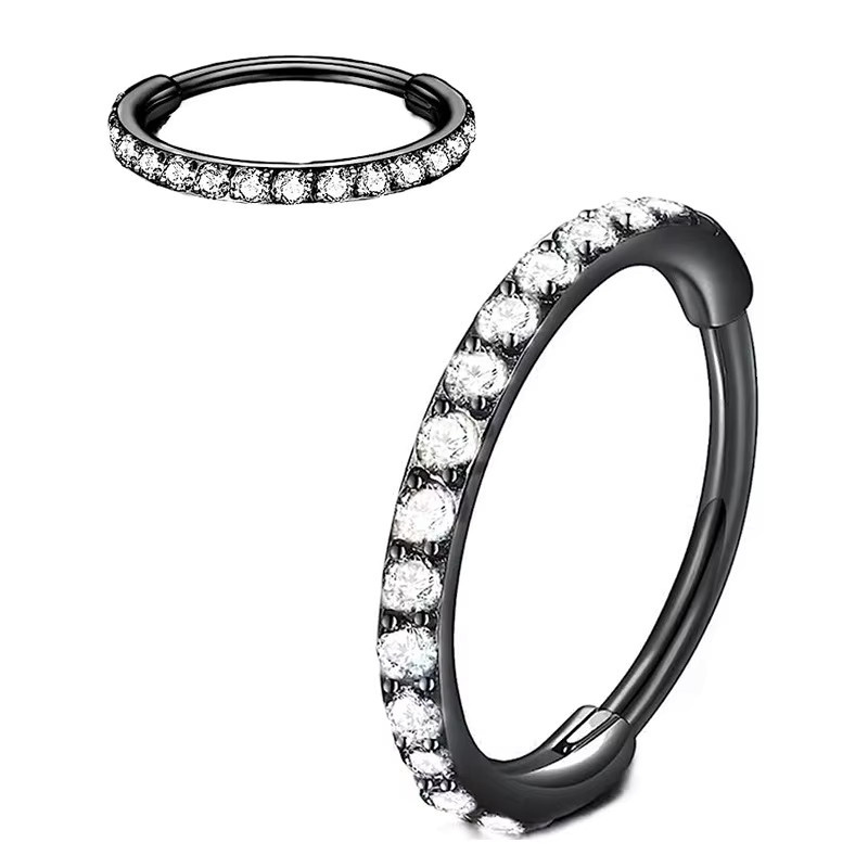 Piercing Addicter Hoop Piercing Ohrring, Edelstahl, Zirkonia, Damen - Bild 2