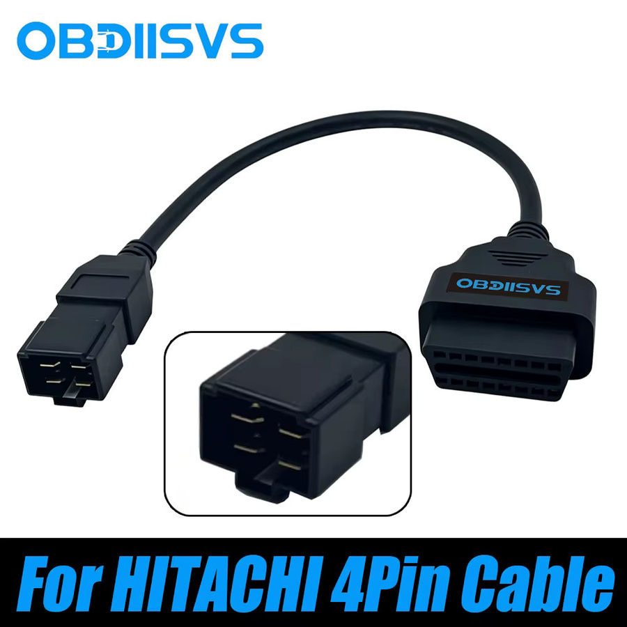 Hitachi OBD2 Diagnosekabel für Schwerlastmaschinen und Bagger der ZX/EX Serie, 4Pin und 6Pin Anschluss, Schwarz - Bild 5