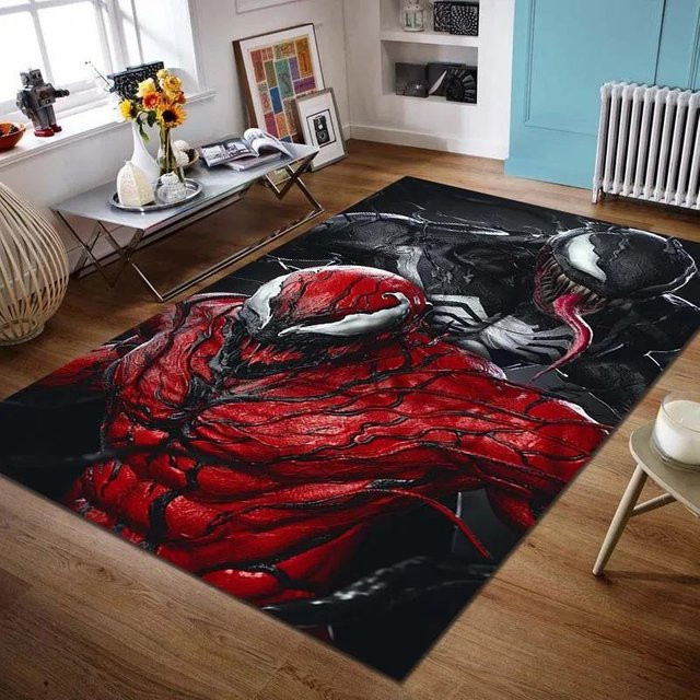 Karpetti Marvel Venom Print Teppich, rutschfest und waschbar, Farbe: Rot, B/T: 80 x 120 cm - Bild 1