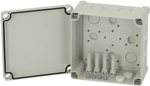 Fibox TPCM 131308 Universal-Gehäuse aus Polycarbonat in Lichtgrau (RAL 7035), B/T/H: 13,0 x 13,0 x 7,5 cm - Bild 1