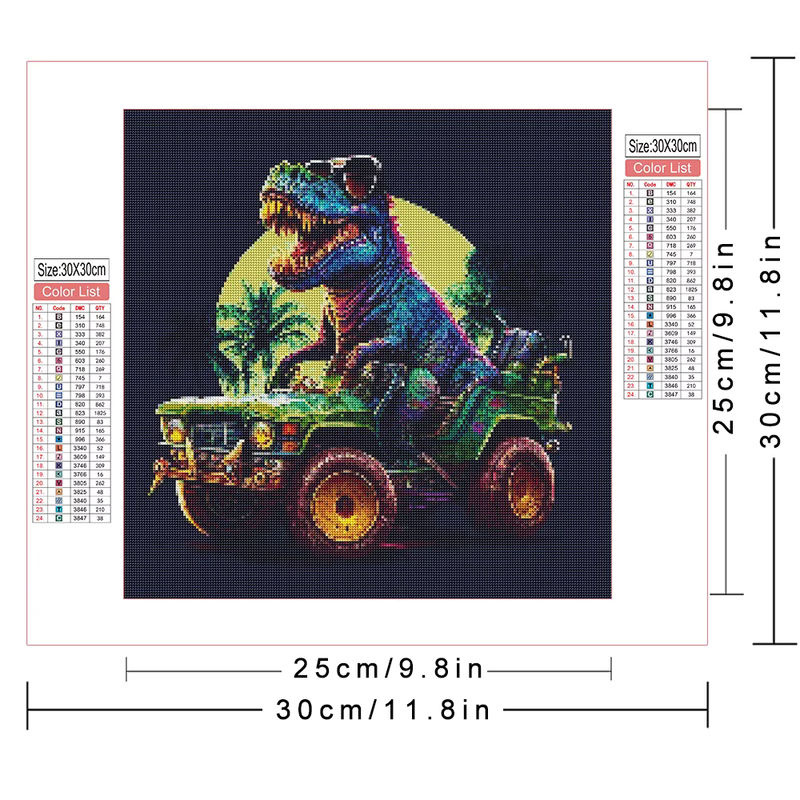 AZQSD Diamantmalerei 5D Dinosaurier DIY Stickerei Wanddeko Mehrfarbig - Bild 2