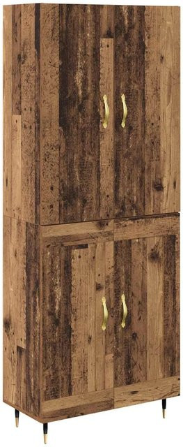 vidaXL Highboard Wandmontiert Altholz Braun B/T/H: 69,5 x 34 x 180 cm - Bild 1