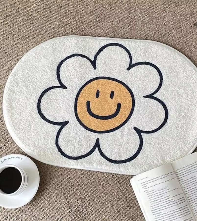 VIKAMA Floraler Teppich aus Kunstkaschmir in Multicolour für Wohnzimmer, Schlafzimmer und Badezimmer B/T/H: 60 x 40 x 1 cm - Bild 2