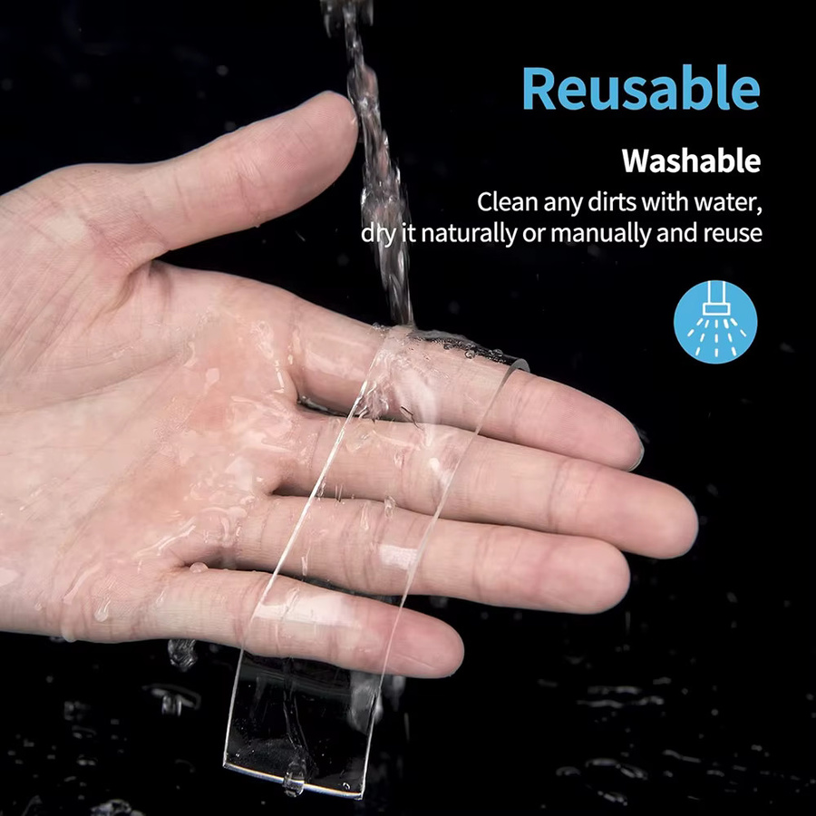TFAAI Nano-Klebeband transparent, hochviskoses doppelseitiges Montageband, wiederverwendbar und spurlos, Breite: 20–50 mm - Bild 2