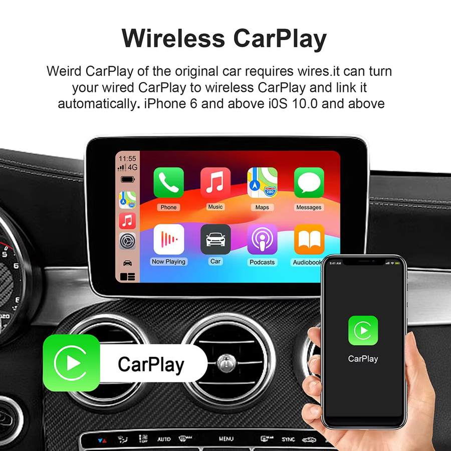 ANYFAR 3-in-1 Android 13.0 CarPlay AI Box USB WLAN Adapter für YouTube und Netflix, Kabellos zu Kabelgebunden, Schwarz - Bild 4