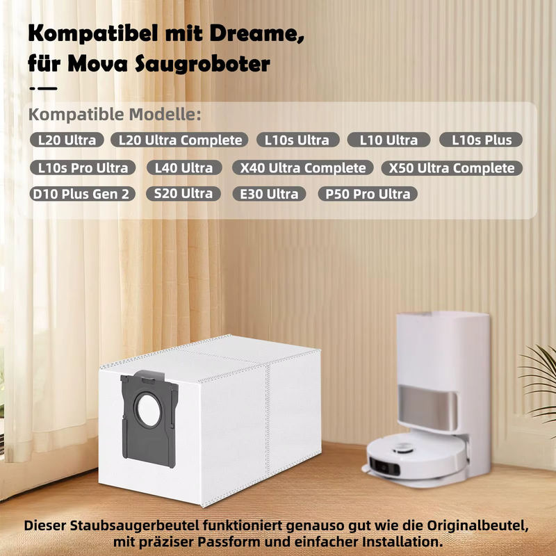 Dreame Staubbeutel für L20 Ultra Complete, X40 Ultra, L10s Ultra, L10, L40s Pro, L40, L50 Ultra und Mova E30 Ultra, P50 Pro Ultra, Farbe: Weiß - Bild 6