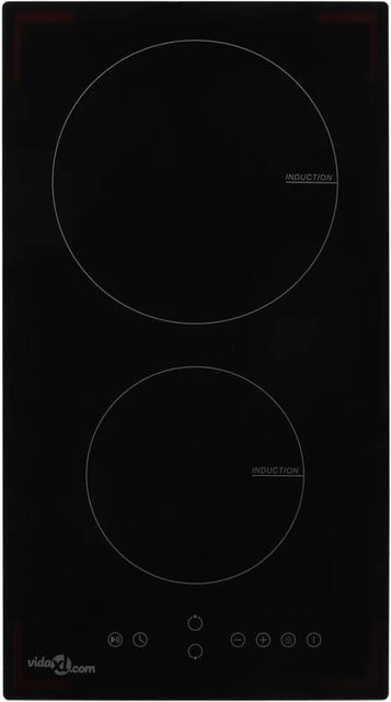 vidaXL Induktionskochfeld in Schwarz mit 2 Zonen, Glas-Touch-Bedienfeld und Topferkennung - Bild 1