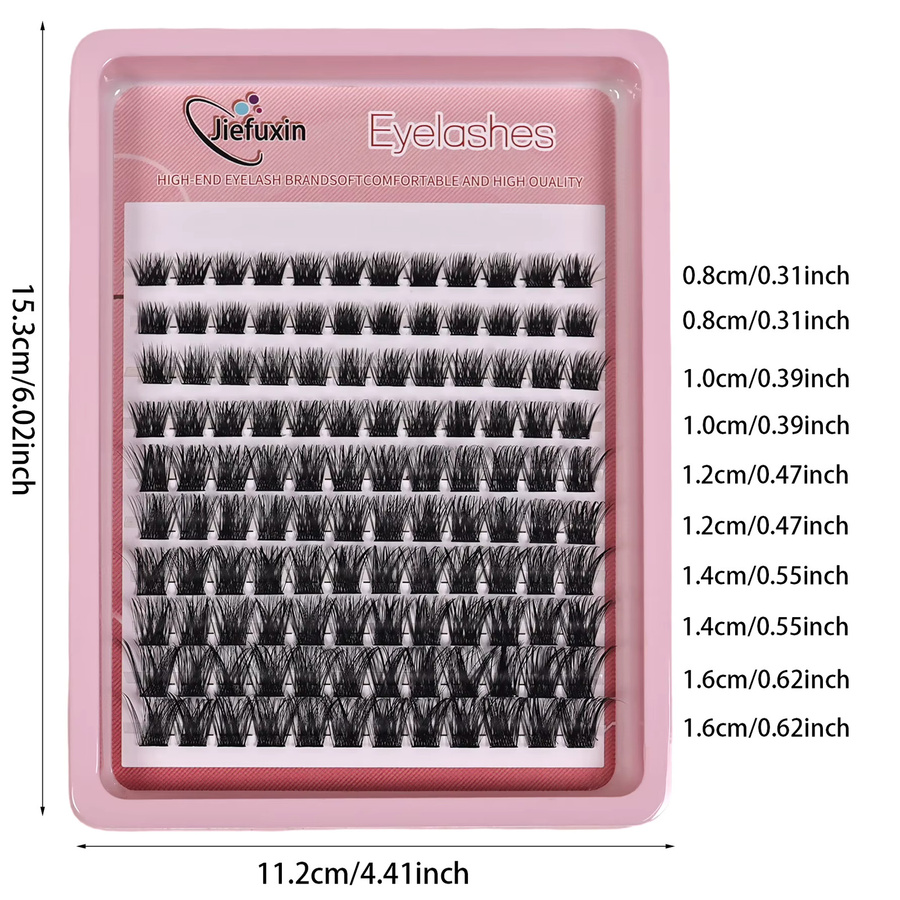 Wispy Einzelwimpernverlängerungen, 120 Stück, D-Curl, 8-16mm, Unisex - Bild 4