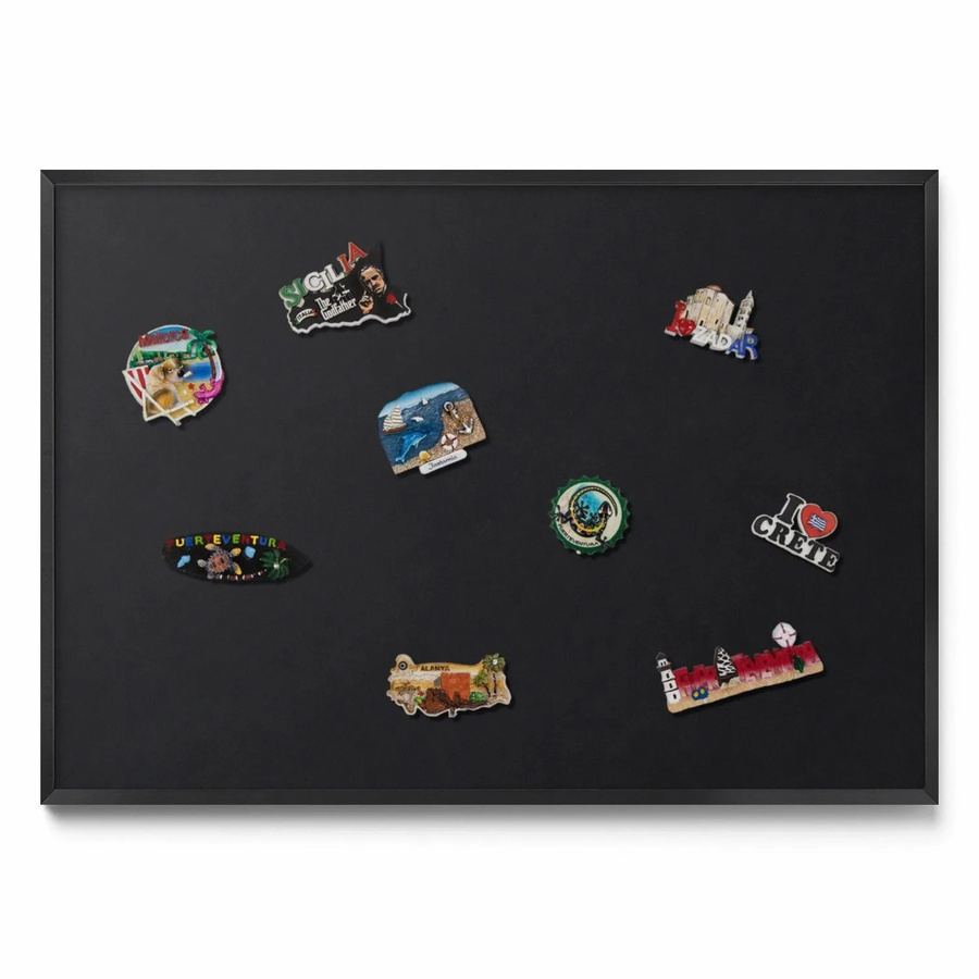 Tulup Magnettafel aus Metall mit Rahmen in Schwarz, B: 100 cm, H: 70 cm - Bild 2