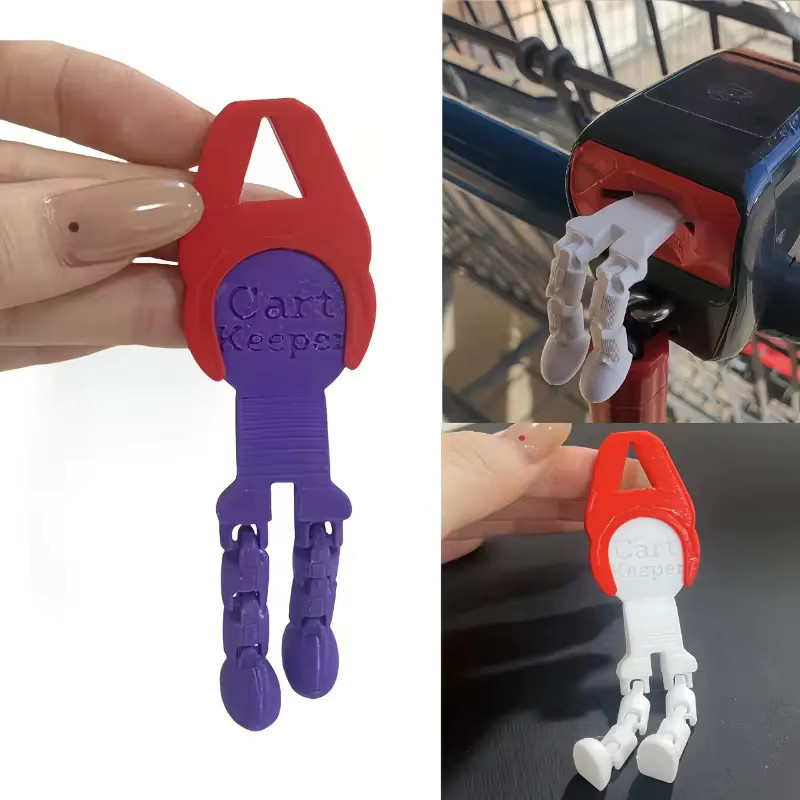 Kreativer Einkaufswagen-Schlüsselanhänger als Entriegelungswerkzeug und Wagen-Token aus Kunststoff in Grün - Bild 2