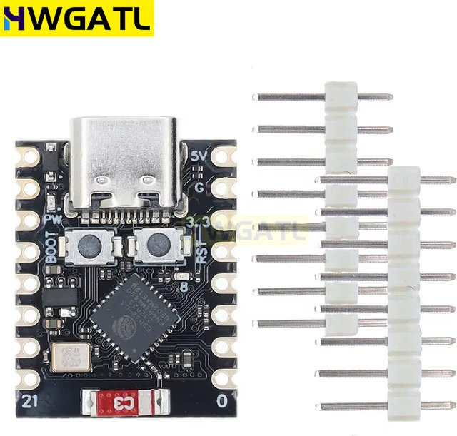 HWGATL ROBOT ESP32-C3 SuperMini Entwicklungsboard mit WiFi und Bluetooth für Arduino in Schwarz - Bild 1