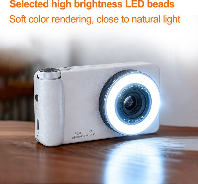 Vandlion A67B 4K CCD-Videokamera mit 64MP, 18-fach Zoom, Autofokus und HD IPS-Bildschirm in Schwarz - Bild 1